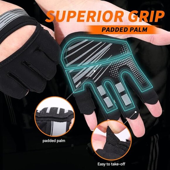 Rid Chen Workout Gloves Black / Grey Size Small NWOT - Picture 4 of 4